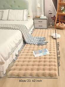 1 pieza Alfombra de felpa tipo sherpa de color camello, suave, sin desprendimiento y fácil de limpiar, apta para dormitorio, sala de estar, decoración del hogar, alfombra para sofá, mesa de centro, vestidor, área de tocador, habitación tatami, etc.