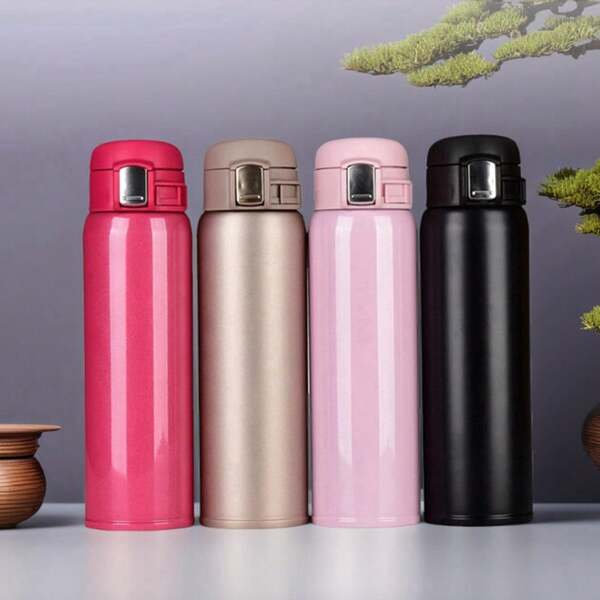 1 Stück 500ML/16,9oz Vakuumisolierter Becher mit verriegelbarem Deckel, doppelwandiger auslaufsicherer Reisebecher aus Edelstahl, ideal für den Schulbeginn