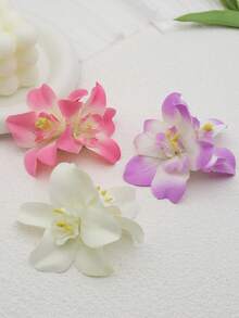 3pcs Fabric Artificial Flower Hair Clips, Bohemian Style Side Bangs Hairpin, Beach Holiday Daily Wear, Claw Clips, Hair Slide - Two Colors - View 6