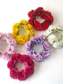 1 件织物雏菊花发圈，适合发髻发型海滩度假发带、手链装饰