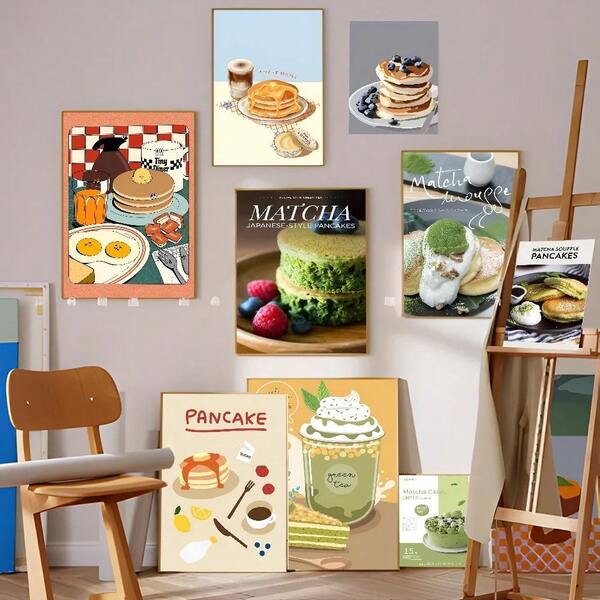 1pc Delights Pancake Green Tea Sushi Movie Posters Vintage Room Home Bar Cafe Decor Room Wall Decor Gift Optional Frame Kitchen Decor