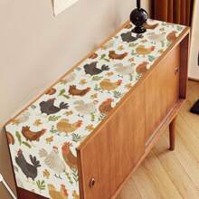 Rooster Chicken Table Flag, Cute Cartoon Animal Farmhouse Spring Summer Seasonal Dining Table Center Decoration Suitable For Home Kitchen Dining Room Wedding Interior And Exterior Decoration