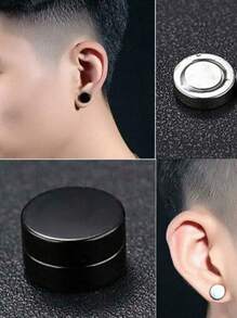 8pcs Stainless Steel Non Pierced Magnetic Earrings For Men Women CZ Clip On Dangle Magnet Earrings Set