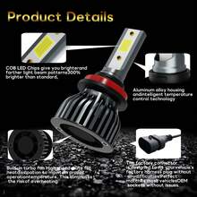 Heyword 2pcs LED Car Headlights 9005 9006 H13 H11 H7 H4 H1 High/Low Beam Combo, 75,000 Lumens, 800% Brightness Increase, 6500K White Light, CANBUS, Quiet Fan, High Brightness COB CSP Chip, Plug And Play