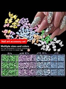 12pcs/Set Mixed Flat Nail Art Rhinestones Decor, Nail Jewels For DIY Nail Jewelry, Phone Case, Cup, Hair Accessories, Face Gems