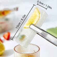 2入 4格長方形矽膠冰塊模具附矽膠蓋，多格造型矽膠製冰模，威士忌冰塊模，製冰模具 - 彩色 - 查看 4