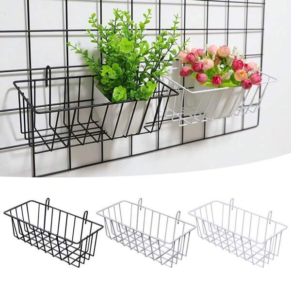Rastrelliera a griglia appesa, scaffale di visualizzazione, pannello, cestello, contenitori di immagazzinaggio multifunzionali per bagno e cucina
