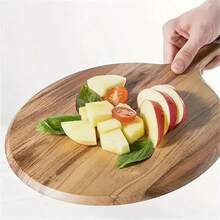 带手柄的金合欢木砧板，适用于切肉、奶酪、面包、蔬菜和水果 - 摩卡棕 - 查看 10