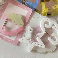 7 Styles Of Thickened Porous Colored Acrylic Keychains White Wings Pink Strawberry Frosted Pendant Storage Keychain - Color - View 3