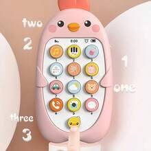 1pc Multifunctional Cute Designed Baby Phone Toy, Sensory Learning Function With Various Sound & Light Effects, Teether Toy, Infant Baby Shower Gift - Chicken Cell Phone - View 10