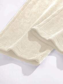 Men's Casual Corduroy Wide Leg Pants, Comfortable Loose Fit Solid Color Versatile Trousers For Spring Autumn