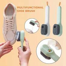 2pcs Multifunctional Liquid Shoe Brush Household Press-Out Liquid Shoe Cleaning Tool Press-Type Soft Brush For Clothing Cleaning - Multicolor - View 2