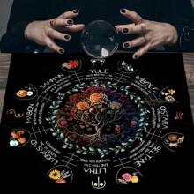 Party Games & Activities Enchanting 12 Constellation Tarot Tablecloth Mystical Vintage Floral Durable Polyester Witchcraft Astrology & Oracle Card Readings Ideal For Home Decor