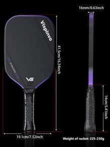 VISPINVO 16MM TORAY T700 Raw Carbon Fiber Pickleball Paddle,Adult Pickleball Racket Board,High-Performance Polymer Honeycomb Core And Heat-Pressed One-Piece For Durability,Fabric Gradient Surface And Edge Guard Protection,Extended Comfortable Grip,Features Powerful Rotation And Controlled Balance,Multiple Color Options And Including Pickleball Bag, Ideal Gift For Festivals And Competitive Special Occasions