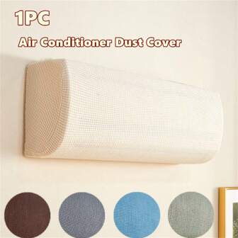 1 pieza Funda protectora de aire acondicionado de unicolor para decoración del hogar, fácil de limpiar, cubierta clásica contra el polvo, universal de 88-95cm