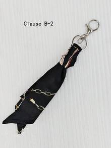 Women Handbag Pendant Accessory With Silk Scarf Fashion Silk Scarf Handbag Charm Ladies Key Chain - Multicolor - View 21