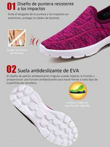 Tenis de Mujer Transpirables y Ligeros: Zapatillas Deportivas de Color Sólido, Estilo Casual y Cómodas. Con Suela Antideslizante y Resistente al Desgaste, Ideal para Caminar, Bailar, Deportes y Todas las Ocasiones - Rojo - Ver 6