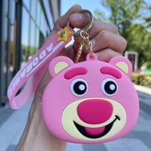 1pc Disney Cartoon Winnie The Pooh Coin Purse Keychain, Cute Pendant Bag Charm, Earphone Cable Organizer, Small Gift, School Supplies,Back To School