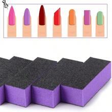 20/10 piezas Limas de uñas de esponja de alta elasticidad, endurecedor de uñas, bloques de lija negra, núcleo morado impermeable, lija gruesa, bloques de pulido de uñas de tofu, tablas de pulido de uñas