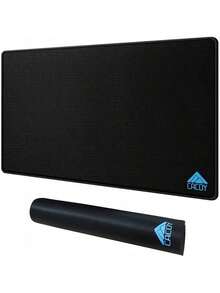 Alfombrilla de ratón grande para escritorio, 36'' X 20'' Alfombrilla de escritorio extendida, alfombrilla de ratón con borde remachado, almohadilla de escritorio antideslizante para trabajos de oficina y juegos, negra - Negro - Ver 1