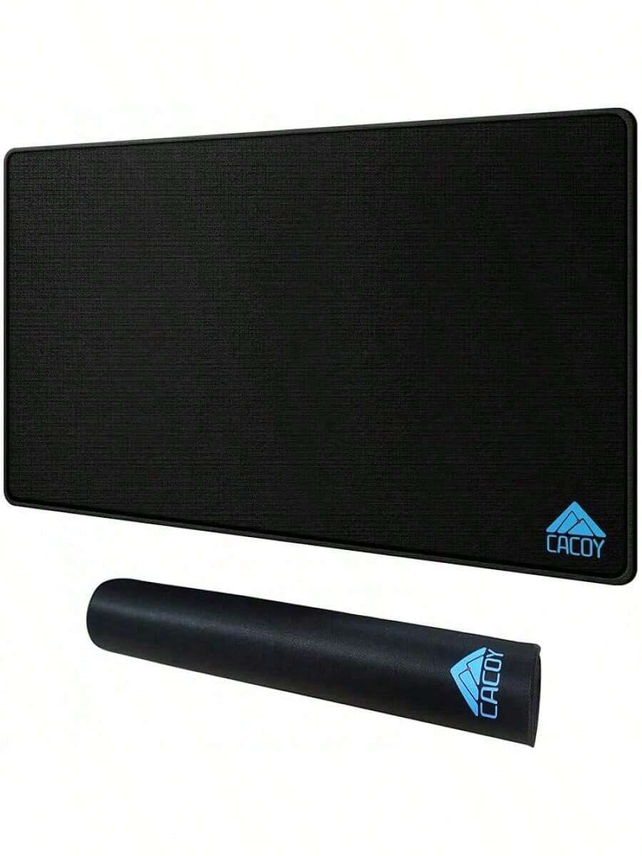 Alfombrilla de ratón grande para escritorio, 36'' X 20'' Alfombrilla de escritorio extendida, alfombrilla de ratón con borde remachado, almohadilla de escritorio antideslizante para trabajos de oficina y juegos, negra - Negro - Ver 1