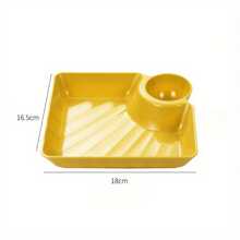 4pcs/Set Chip And Dip Serving Set, Plastic Colorful Dumpling Plate Serving Dishes, Reusable Serving Platter Dip Tray With Sauce Compartment For Sushi Taco Salsa Snack Appetizer Party