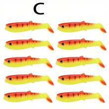 10 Stücke 8cm Paddelschwanz Schwimmköder Angelköder, weiche Kunststoffköder