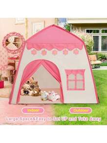 Tienda de campaña de princesa tamaño grande para niños - Temática de cielo estrellado azul, de poliéster resistente y armazón de acero, perfecta para niños y niñas - Regalo de cumpleaños o festivo ideal, Carpa de juego plegable para niños, Casa de muñecas, Decoración navideña, Regalo de Halloween, Apta para niños de 0 a 9 años