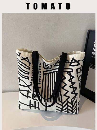 Vacation Casual Style Strip Pattern Large Capacity Top Handle Tote Bag ,Beach Bag,Perfect For Daily Use - Party, Work ,University, College Classroom , Commute,School, Etc. For Women, Rookies & White-Collar Workers,Girl, College Students,Young Girl