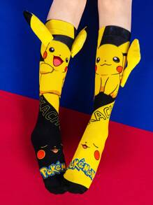 pokemon Cute Pikachu Knee-High Stockings, A Fashionable Children's High Stocking Party. School Is Back In Session. Fun And Fashionable Pikachu Little Fans, Children's Gifts
