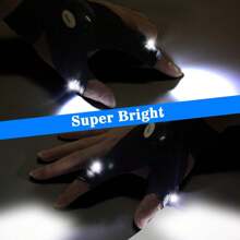 LED Illuminated Fishing Gloves For Emergency Repair, Night Fishing Lighting Gloves, Finger Lights Gloves