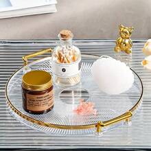 Bandeja Organizadora Decorativa Multiuso Para Servir Nórdica Com Alça e Detalhe em Dourado Decoração de Mesa - Café - Visão 6
