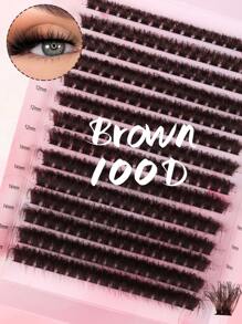 DAIFIYAN Brown 14Rows D Curl 280Pcs/238Pcs/210Pcs/196Pcs/168Pcs Individual Lashes Fluffy Lash Clusters 60D/80D/100D/120D/140D/160D Individual Eyelash Thick Cluster Eyelash Extensions Lashes Clusters 8-16MM Wispy Cluster Lashes