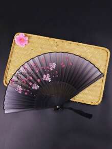 1/2/3pcs Vintage Handheld Foldable Paper Fan,Portable Bamboo Fan With Foldable Paper Cover - Perfect Summer Accessory For Staying Cool And Stylish, Perfect For Parties And Events