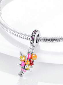 STYFNE 1pc Key & Lock Heart Shaped Crystal Studded Wing Pendant, Adorable Heart Pave Pendant, Beaded Sisters Heart Charm, Suitable For Bracelet DIY, Women Jewelry, Girls Gift, Everyday Use