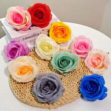10 件/包 10 厘米人造玫瑰花头，假玫瑰婚礼装饰，婚礼仪式，婚车，酒店背景，花墙，拱门批发 - 彩色 - 查看 4