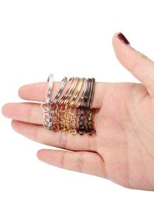 110Pcs Keychain Open Jump Rings Eye Pins Jewelry Making Accessories Kits For DIY Epoxy Resin Key Chain Key Ring Pendants