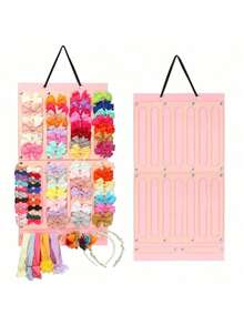 1PC Felt Hair Accessories Organizer,Hair Bows Holder Large Capacity, Hair Clips Storage Hanger For Girls,Baby Hair Accessory Organizer Display Wall Hanging Decor For Girl Room Nursery Decors. - Multicolor - View 1