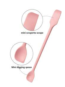 Mini Dual-Head Silicone Scraper, Reusable, Small Jar Scraper, Mini Jam Scraper, Dual-Head Mini Silicone Spoon Scraper, Long Handle Silicone Jar Scraper, Suitable For Kitchen And Beauty - White - View 10