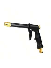 1 pieza Pistola de rociado de alta presión para lavar autos, con boquilla chapada en cobre - Durable, alto flujo de agua, apta para manguera de riego del hogar y el jardín