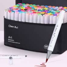 Multiple Colors Alcohol Markers,168/120/80/60/48 Colours Double Tipped Alcohol Markers,Give Impermeable Mat,Chisel & Brush Alcohol-Based Art Marker Set For Adults Coloring Illustration,Great Value Pack For Students Art Class- Refillable Ink Back To School