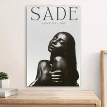 Framed Sade Love Deluxe Album Art Canvas Poster - Black & White Wall Decor For Bedroom, Kitchen, Or Dorm - Classic Music-Themed Gift With Pine Wood Frame, Music Room Decor - Framed(框架) - 查看 1
