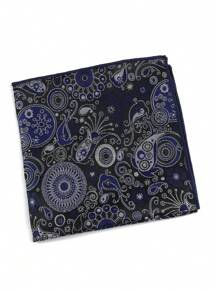 ZLQ&GOU 1pc Fashion Men's Handkerchief, Paisley Pattern Pocket Square, Contrast Color Woven Handkerchief Suitable For Wedding, Party, Formal Occasions, Gentlemen's Suit Decoration