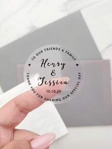 30-260张定制烫金婚礼贴纸，个性化姓名标签贴纸，定制日期圆形贴纸，可定制感谢贴纸，派对贴纸，定制姓名贴纸，金色，黑色，生日礼物，新郎新娘，信封，礼盒，背包，情人节，送给女朋友，男朋友，周年纪念，多功能，送给他的理想礼物，周年纪念，情人节，父亲节，毕业，婚礼，乔迁，温馨氛围，冬日优雅