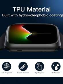 3pcs TPU Screen Protector Film, Soft Protective Film, Compatible With All Watch Cases, 24-Hour Self-Healing, Anti-Scratch, Water-Resistant, Anti-Fingerprint, Anti-Drop, Suitable For Series 1-10, SE, Ultra Full-Curved TPU Screen Protector Gift For Birthday, Family, Friends Watch Screen Protector, Watch Cover, Watch Accessories