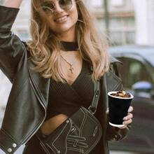 Lamosi Disposable Coffee Cups 12 OZ 100 Pack, Paper Coffee Cups 12 OZ For Hot Drinks Or Cold Beverages, Insulated Corrugated Ripple Wall Cup No Lids For Office, Cafe, Home Or Travel (Black)-Yl - Black - View 6