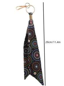 Brand New Bohemian Keychain - Fabric Printed Key Ring Pendant, Evil Eye Bag Charms, Suitable For Bags And Backpacks, Clothes Pants Hanging Ornaments - Perfect Gift For Birthdays And Special Occasions, Key Chain Ring Bag Backpack Charms Car Pendant Women Girls Gift, Wallet And Handbag Accessories