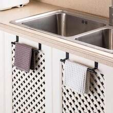 Cabinet Door Minimalist Towel Holder, Single Over Cabinet Towel Bar Gadget, Kitchen Over Cupboard Door Towel Holder, Stainless Steel Dish Towel Holder For Cabinet Door, Matte Black,Matte Black Stainless Steel Cabinet Door Towel Rack | Minimalist Over-Cabinet Space Saving Design | Heavy-Duty Kitchen Towel Holder For Dish/Hand Towels | No-Drill Cabinet Door Mounting System