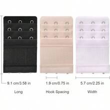 6 Pieces Women's Soft Comfortable Elastic Bra Extenders Bra Extension Strap 3 Hook 3 Row Lady's Bra Extender Bra Band Halloween Christmas New Year - Multicolor - View 2