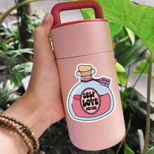 自爱药水、自我支持心理健康乙烯基贴纸、讽刺模切乙烯基贴纸、幽默防水防风雨贴纸，适用于水瓶、笔记本电脑、玻璃杯、汽车、日记本和户外使用，耐用、可拆卸、可重复使用和高品质学校用品，返校